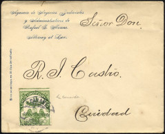 MEXIKO 269II BRIEF, 1913, 1 C. Gelbgrün, Ohne Kontrollanhänger, Auf Revolutionsbeleg Aus Dem Staate Sonora, Diese Stempe - Mexiko