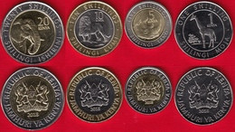 Kenya Set Of 4 Coins: 1 - 20 Shillings 2018 UNC - Kenya