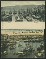 ALTE POSTKARTEN - ITALIEN GENOVA, NEAPEL, 2 Verschiedene Ansichtskarten, Jeweils Vom Hafen, Um 1910 - Andere & Zonder Classificatie