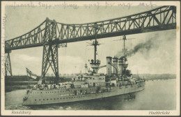 AK - SCHIFFE KRIEGSMARINE BIS 1945 Kriegsschiff Unter Der Hochbrücke Bei Rendsburg, Postkarte Von 1935 - Krieg
