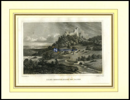 Bei BADEN-BADEN: Ruine Eberstein, Stahlstich Von Schönfeld/Poppel, 1840 - Stiche & Gravuren