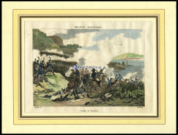DIRNSTEIN: Schlachtenszene, Kolorierter Kupferstich France Militaire Um 1820 - Stiche & Gravuren