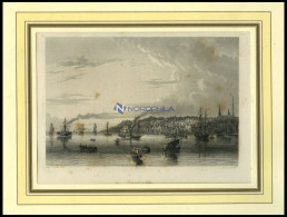 HAMBURG-ALTONA, Gesamtansicht übers Wasser Gesehen, Kl. Stockflecken, Stahlstich Von Sander/Winkles Um 1840 - Estampas & Grabados