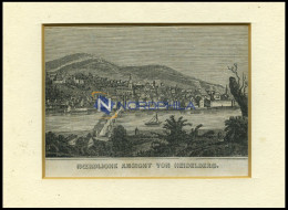 HEIDELBERG, Nördliche Gesamtansicht, Holzstich Von Heunisch Um 1840 - Stiche & Gravuren
