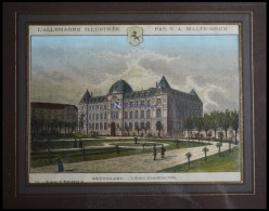 STUTTGART: Schule Für Architektur, Kolorierter Holzstich Aus Malte-Brun Um 1880 - Prints & Engravings