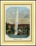 STUTTGART: Springbrunnen In Den Anlagen, Kolorierter Holzstich Von Griesinger, 1866 - Prints & Engravings
