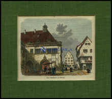 COLMAR: Das Kaufhaus, Kolorierter Holzstich Aus Deutsches Land Und Volk Um 1880 - Lithografieën