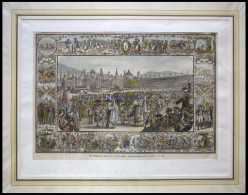 VIVIS: Das Winzerfest, Kolorierter Holzstich Von Jauslin Um 1880 - Litografía