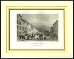 WIEN: Die Laegerzeile Mit Hübscher Personenstaffage Im Vordergrund, Stahlstich Von Hoffmeister/Hoffmeister, 1840 - Lithografieën