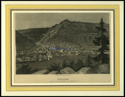 FLEURIER/NEUCHATEL, Gesamtansicht, Stahlstich -Aquatinta Um 1840 - Lithografieën