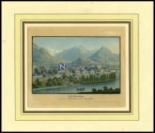 INTERLAKEN Mit Der Jungfrau, Altkolorierter Radierung Um 1820, Bei Diekenmann, Zürich - Lithografieën
