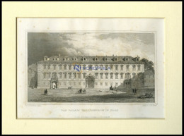 PRAG: Das Palais Wallenstein, Stahlstich Von Lange/Poppel, 1840 - Litografía