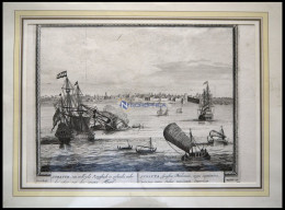INDIEN: Surat, Gesamtansicht Mit Schiffen Im Vordergrund, Kupferstich Von Schenk Um 1702 - Litografía