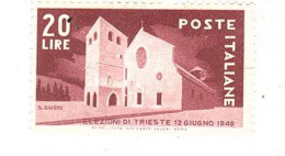 1949 L.20 ELEZIONI TRIESTE - 1946-60: Ungebraucht