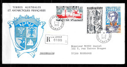 C445 - T.A.A.F - N° 62;66 Et 70 SUR LETTRE RECOMMANDEE DE DUMONT D'URVILLE TERRE ADELIE DU 02/03/79 - Storia Postale