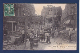 CPA [75] Paris > Métro Parisien, Gares Construction Du Métropolitain Circulée - Pariser Métro, Bahnhöfe