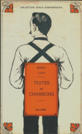 Textes Et Chansons (1966) De Boris Vian - Musique