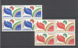 TIMBRE DE SERVICE - Unesco - 2 Blocs De 4 Timbres - Yvert 56-57 - Neuf Sans Trace De Charnière - Mint/Hinged