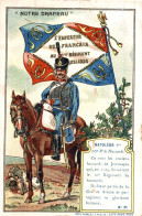 CHROMO "NOTRE DRAPEAU" NAPOLEON 1er 10è REGIMENT DE HUSSARDS - Autres & Non Classés