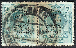 Madrid - Perforado - Edi O 275 Pareja - "B.V" (Banco) - Used Stamps