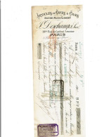 75 PARIS Ets Deschamps Articles De Chais Traite 29/10/1903 Avec Timbre Fiscal Thème Vin Et Alcools (1128) - Alimentare