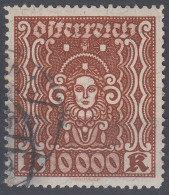 AUSTRIA 1922, SYMBOLS Of ART And SCIENCE, MiNo 408, SEPARATE USED STAMPS Of 10000.oo Kr. - Usati
