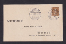 1930 - Sonderstempel Bayreuth/Festspielhügel (18.07.) - Parsival Von R.Wagner - Ganzsache - Musik