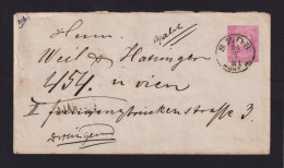 1881 - 5 Kr. Ganzsache Mit Zufrankatur Als EInschreiben Ab SZOB Nach Wien - Lettres & Documents