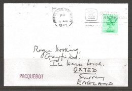 1982 Paquebot Cover, British Stamp Used In Portland, Oregon (15 Mar) - Storia Postale