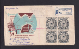 1954 - 4er-Block 3 1/2 P. Auf Einschreib-Brief Ab MACQUARIE Nach Melbourne - Andere & Zonder Classificatie