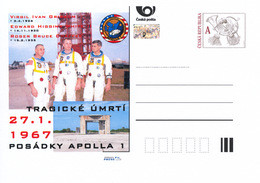 Tchéquie / Cartes Post. (Pre2017/02) Apollo 1 (27.1.1967, 50 Ans) V. I. Grissom, E.H. White, R.B. Chaffee - Europa