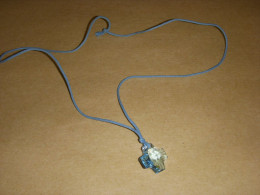 103 CROIX VERITABLE CRISTAL SVAROWSKI BLEU CIEL + CORDON 55 Cm - Necklaces/Chains