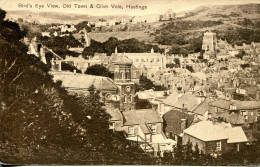 CPA -  HASTINGS - BIRD'S EYE VIEW - OLD TOWN AND CLIVE VALE - Hastings