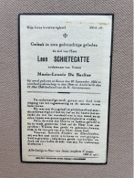 SCHIETECATTE Leon °RONSE 1864 +ANDERLECHT 1946 - DE BACKER - Avvisi Di Necrologio