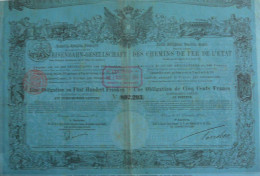 Soc.Autrich.Imp.Roy. - Obligation De Cinq Cents Francs  (1874 !!) - Ferrocarril & Tranvías