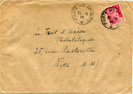 FRANCE LETTRE DEPART POSTE AUX ARMEES 25-6-46 POUR LA FRANCE - 1945-54 Marianne (Gandon)