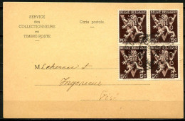 BE   CP 1949     ---   Service Des Collectionneurs  --  4 X COB 674  --  Emission Centenaire - Tarjetas 1934-1951