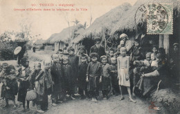 TONKIN, Indochine, Haïphong - Groupe D'enfants Dans La Banlieue De La Ville - Altri & Non Classificati