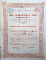 S.A. Hauts-Fourneaux Et Usines De L'Olkovaia (Ousp.)- Obligation De 500 Francs (1898) - Rusia