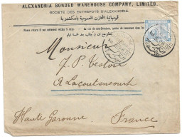 (C04) COVER WITH 1P STAMP - DOUANE / (ALEXANDRIE) => FRANCE 1906 - 1866-1914 Khédivat D'Égypte