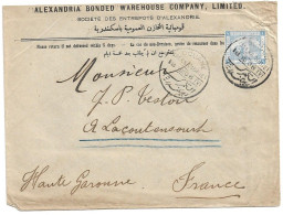 (C04) COVER WITH 1P STAMP - DOUANE / (ALEXANDRIE) => FRANCE 1906 - 1866-1914 Ägypten Khediva