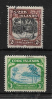 COOK ISLANDS 1938 2s And 3s SG 128/129 FINE USED TOP 2 VALUES OF THE SET. HIGH CAT VALUE. - Islas Cook