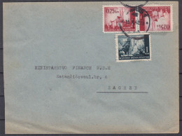 Croatia NDH 1942 WWII ⁕ Tete-beche Mi.83 On Blue Cover - To Ministry Of Finance, Zagreb - Croatia