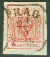 Autriche  Yv 3 B  Ou  Mi 3 Y  Ob TB  Obli  Prag - Used Stamps