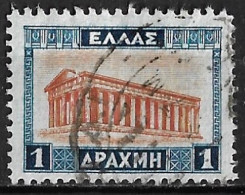 GREECE 1933-35 Landscapes II 1 Dr. Blue / Brown On Blue Paper Vl. 470 Ac - Usados