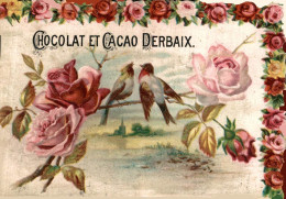 CHROMO CHOCOLAT DERBAIX OISEAU FLEUR - Otros & Sin Clasificación