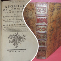 NOVI De CAVEIRAC Apologie De Louis XIV Edits De Nantes St-Barthélémy 1758 - 1701-1800