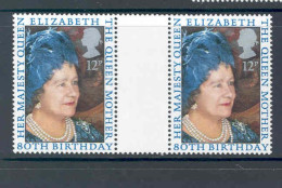 Great Britain 1980 London 1980 80st Birthday "Queen Mum" Gutterpair MNH ** - Königshäuser, Adel