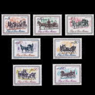 SAN MARINO STAMP.1969.Coaches 19th Century.SCOTT 703-709.MNH. - Unused Stamps