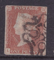 GB Victoria Line Engraved Imperf Penny Red With Part Maltese Cross Number 11 In Cross - Used Stamps